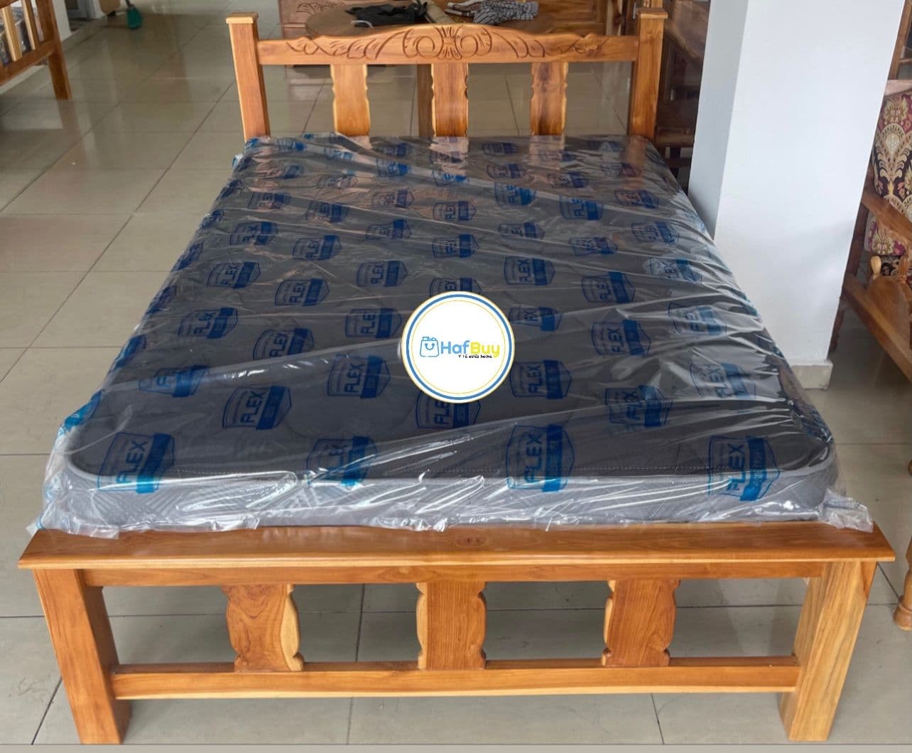 Cama De Madera Teca Sencilla image